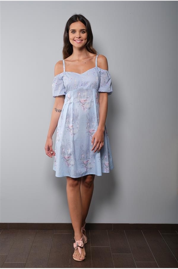 Paul Brial: Wild Lilies Romance Cold Shoulder Dress (2 Left!) PB_ROMANCE_N