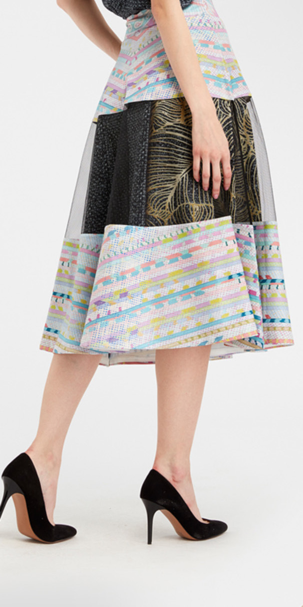 IPNG: Royal Summer Stamp High Waisted Illusion Skirt (Ships Immed!)