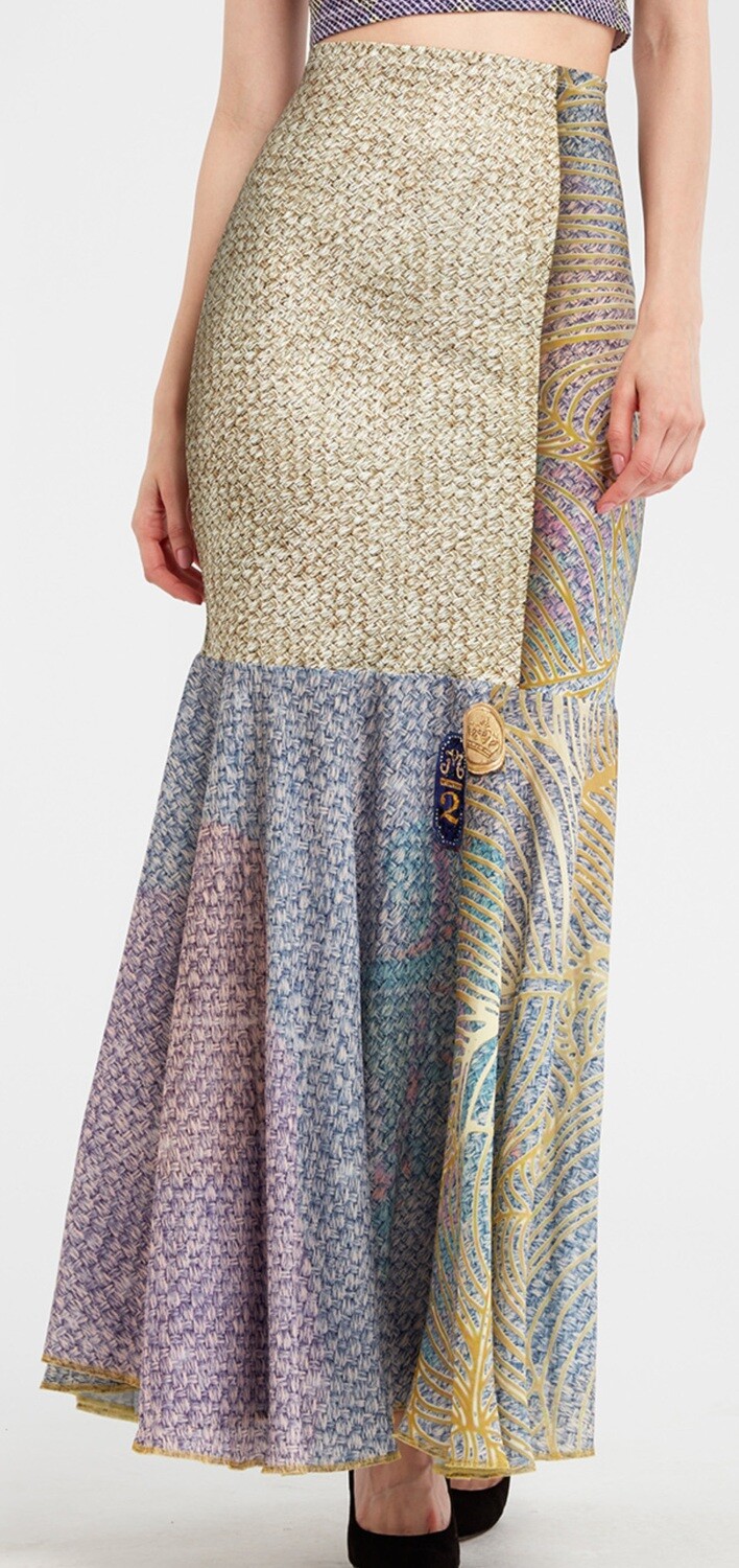 IPNG: Royal Summer Stamp Galaxy Tie Dye Illusion Gown Skirt