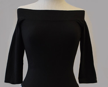 Luna Luz: Tied & Dyed Off Shoulder Diagonal Striped Hem Dress (Ships Immed in Black!)