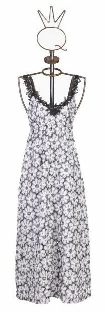 Save The Queen: Sexy Daisies In The Night Embroidered Dress STQ_445_N