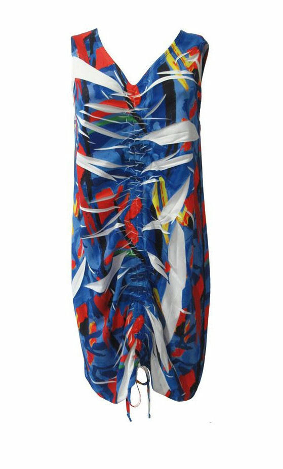 Maloka: Picasso's Gypsy Beauty Abstract Art Drawstring Adjustable Sundress MK_GRACIE