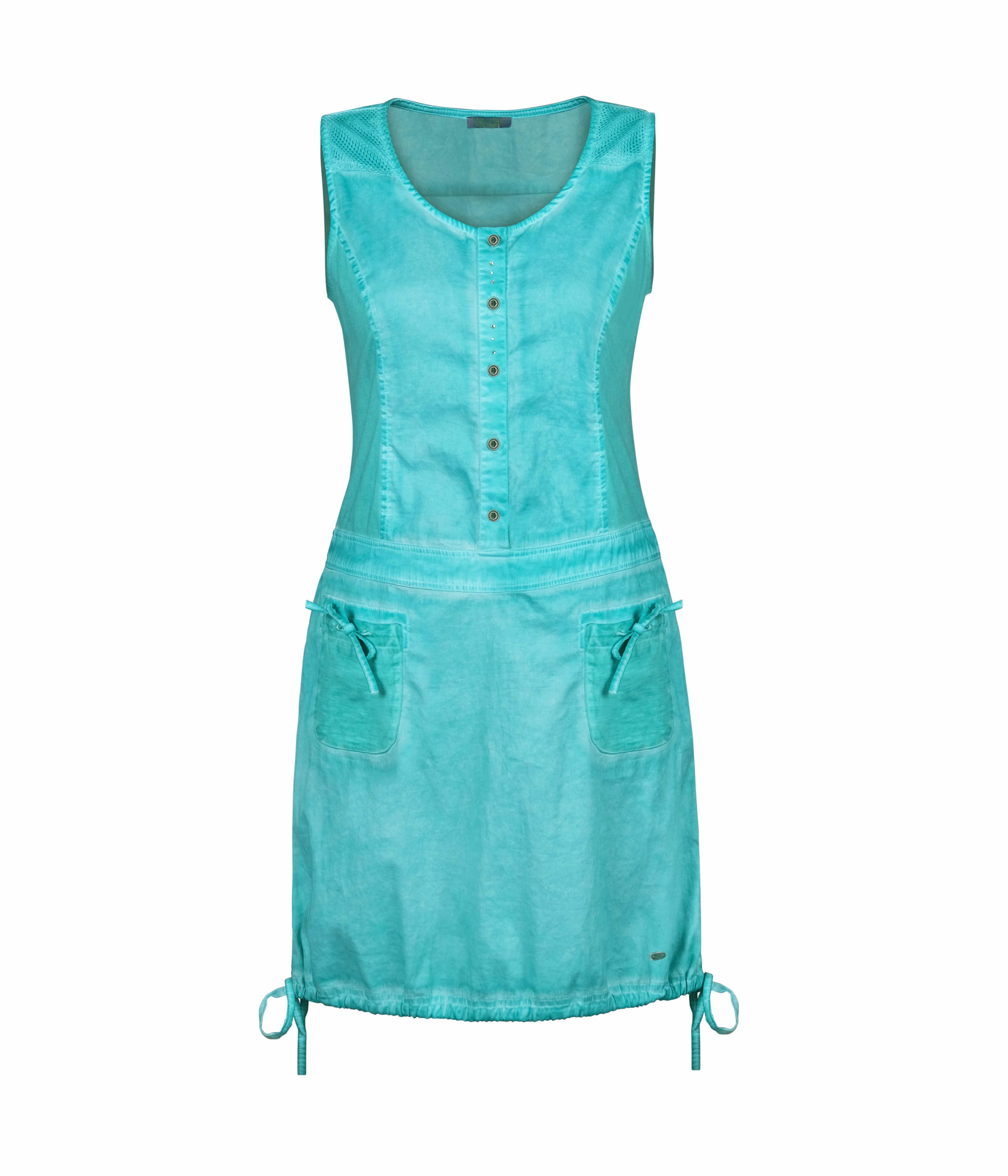 Dolcezza: Tropical Island Tied Hem Cotton Stretch Dress (1 Left!) DOLCEZZA_20200_TURQ