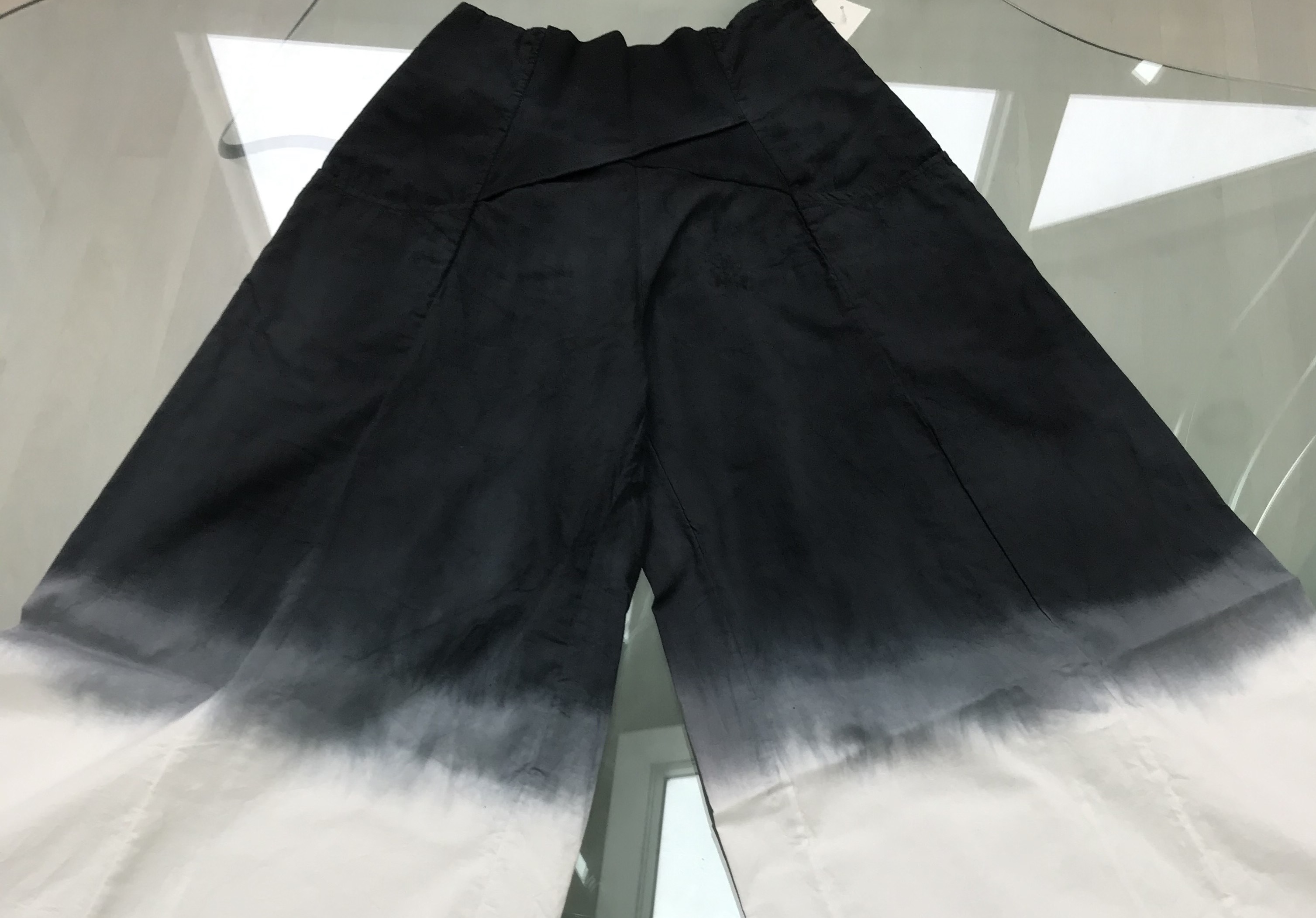 Luna Luz: Wide Leg Black Ombre Dyed Pocket Pant (Only In Black Ombre, 1 Left, Ships Immed!)