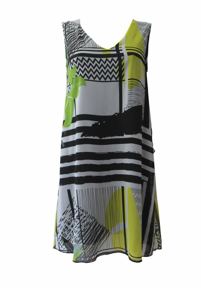 Maloka: Lemon Marble Beauty Abstract Art Beach Tunic/Dress MK_NINA_LEMON_MARBLE