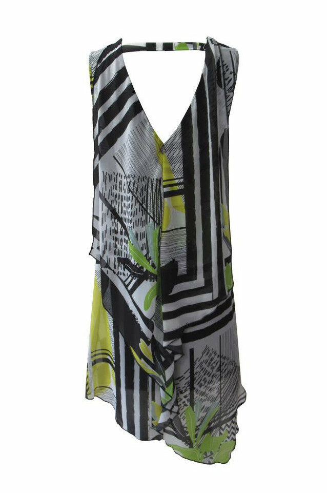 Maloka: Lemon Marble Beauty Abstract Art Beach Tunic/Dress