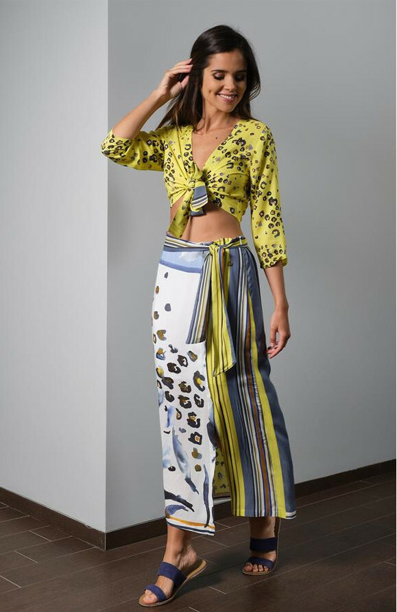 Paul Brial: Lilies Under The Sun Cutout Maxi Skirt