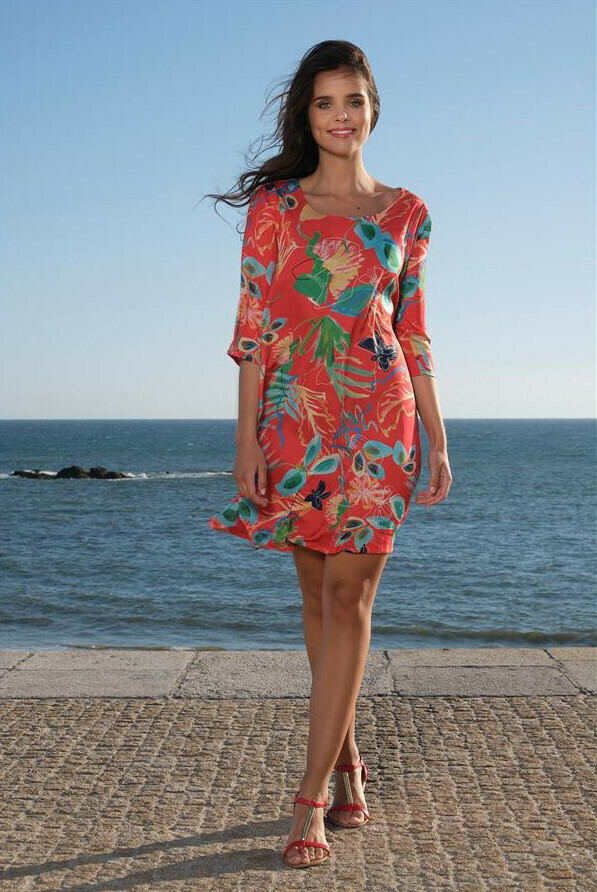 Paul Brial: Cool Hawaiian Cotton/Linen Midi Dress SOLD OUT