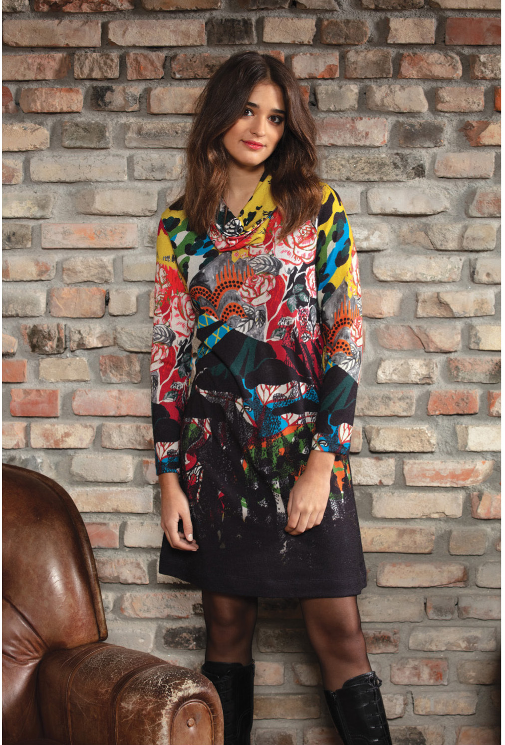 Maloka: Jungle Party Abstract Art Sweater Dress (Few Left!)