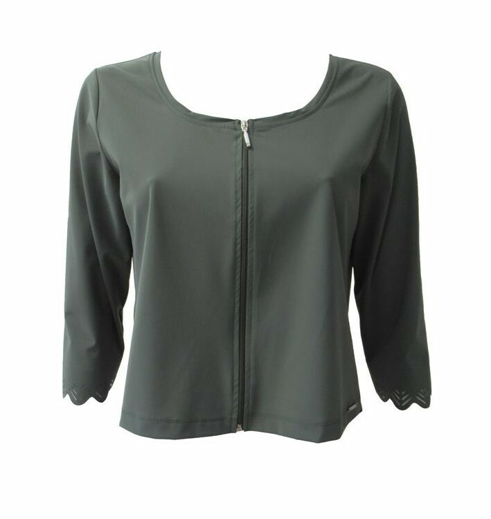 Maloka: Sleek Swirl Sleeve Zip Bolero (More Colors!) MK_KRISTINA