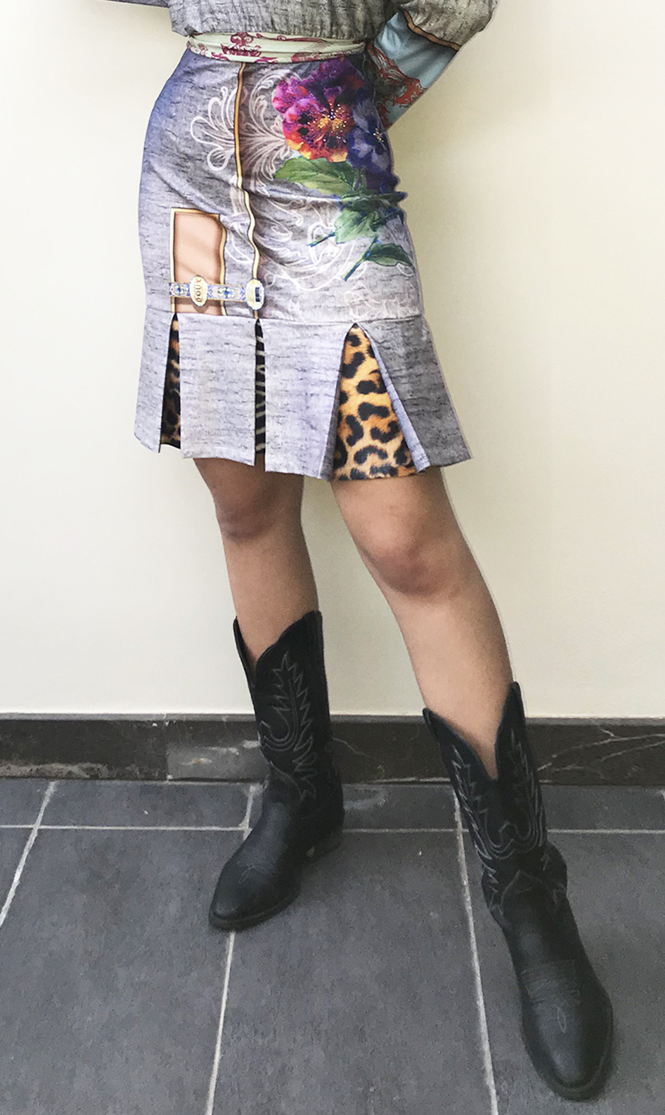 IPNG: Label Longings Tigress Illusion Flared Skirt (Some Ship Immed, 1 Left!) IPNG_LBSKM-070