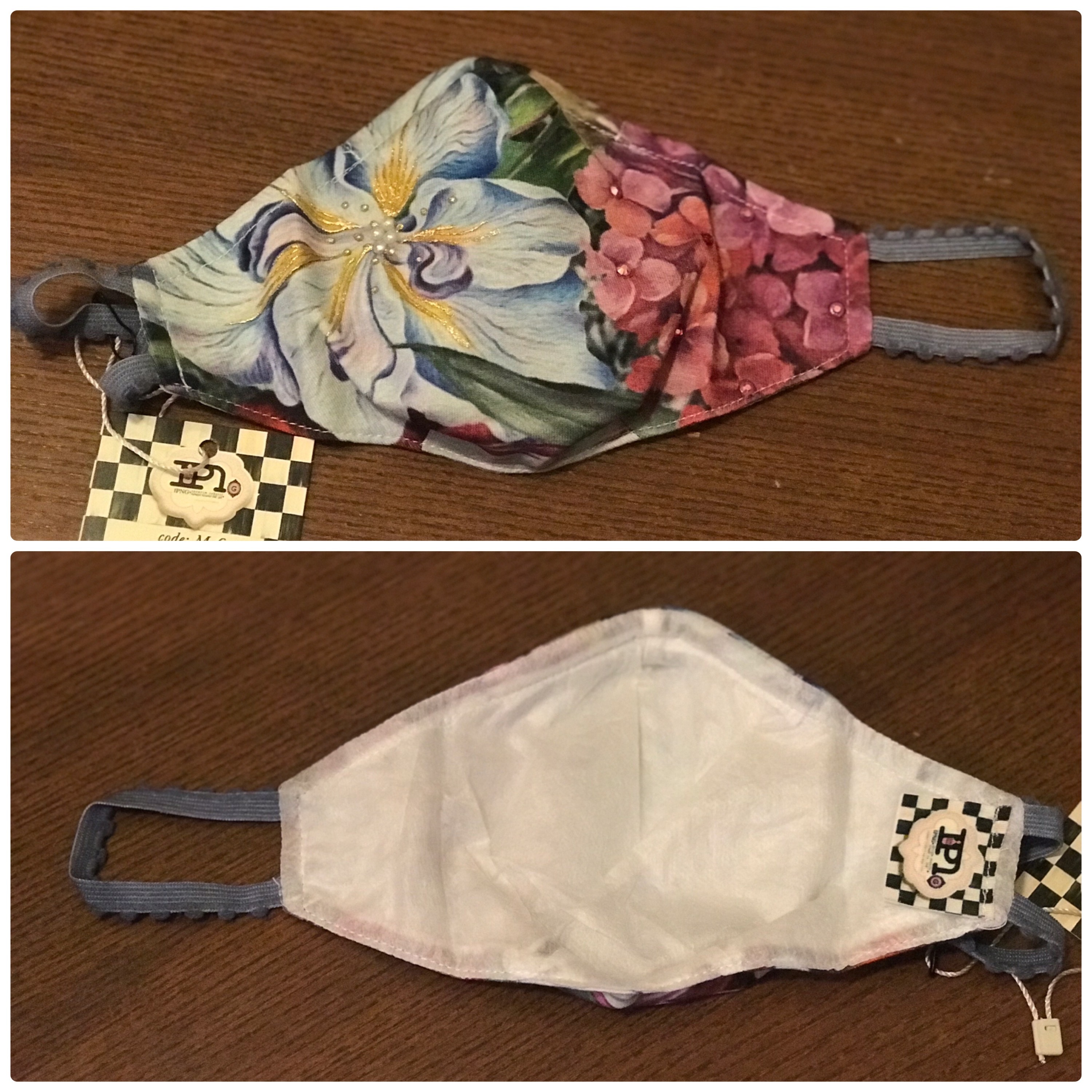 IPNG: Gingham Rose Fairytale Mask (More Art Patterns, Ships Immed!)