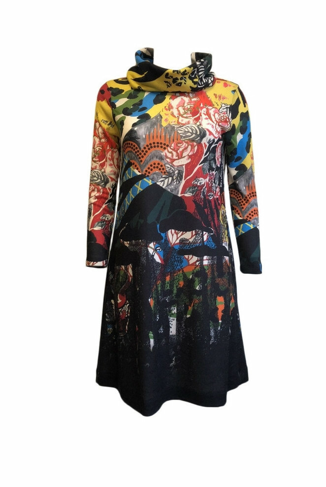 Maloka: Jungle Party Abstract Art Sweater Dress (Few Left!)