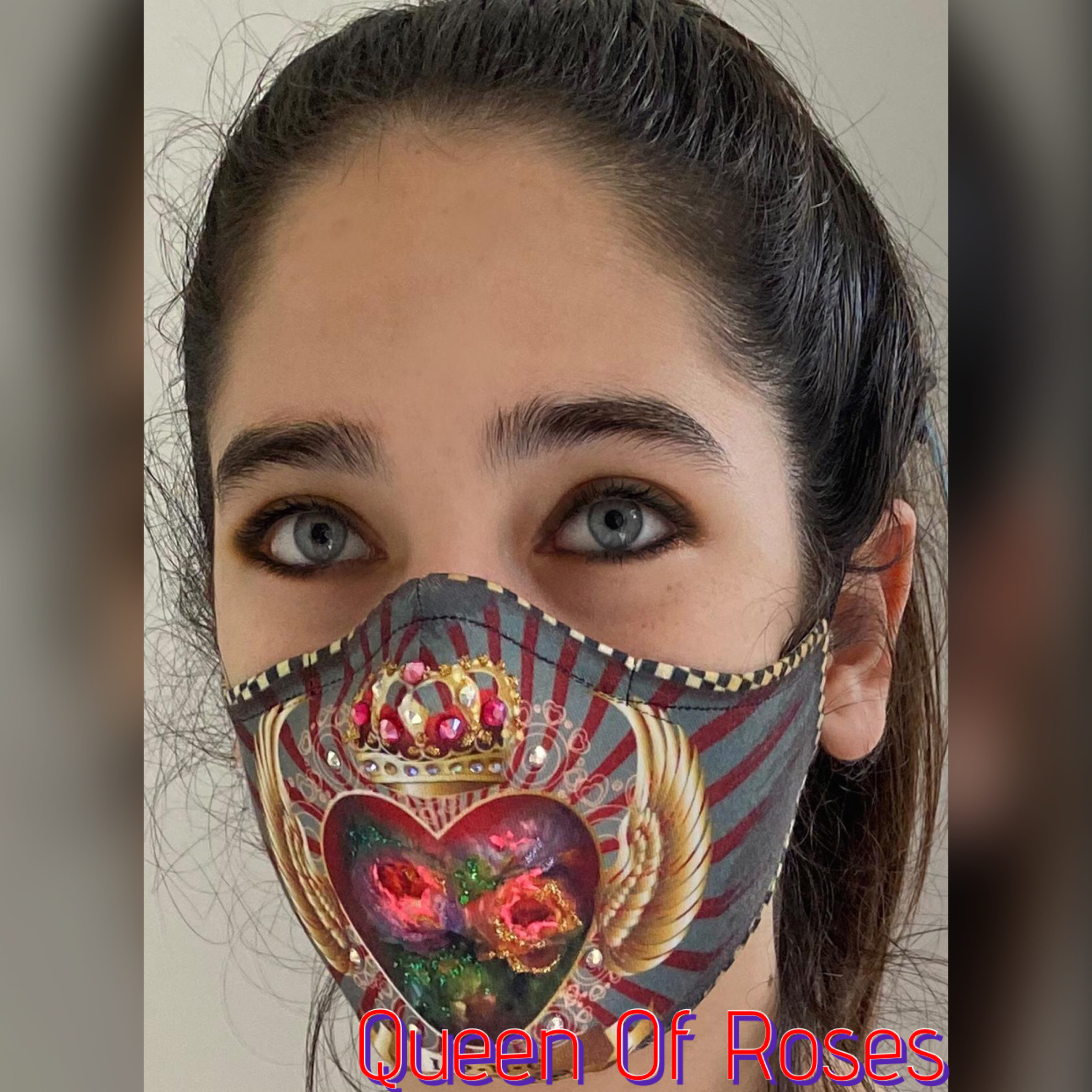 IPNG: Gingham Rose Fairytale Mask (More Art Patterns, Ships Immed!)