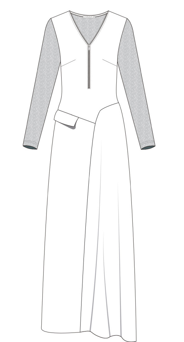 Maloka: Sophisticated Madame Asymmetrical Jersey Dress (More Colors!)