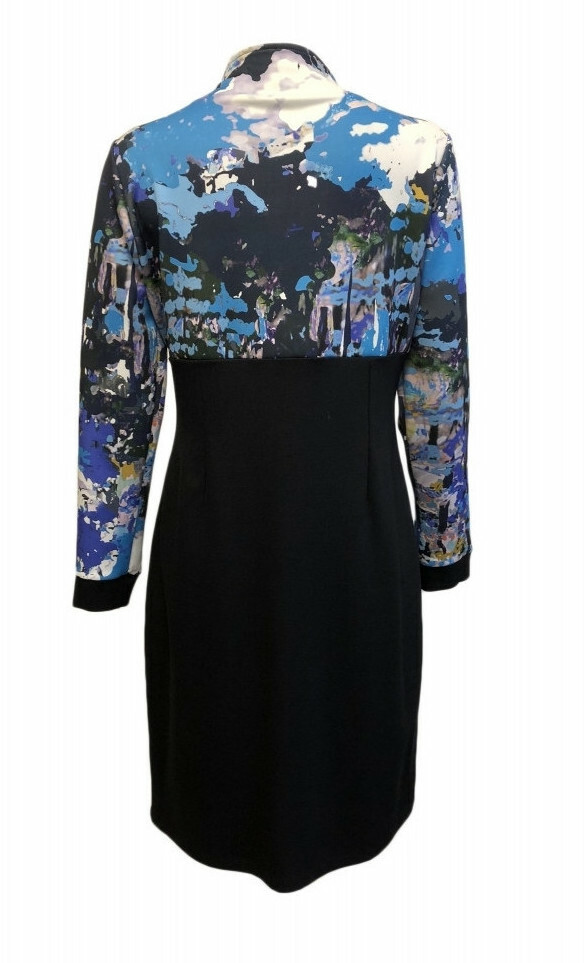 Maloka: Blue Beauty Abstract Art High Waisted Midi Dress (Few Left!)