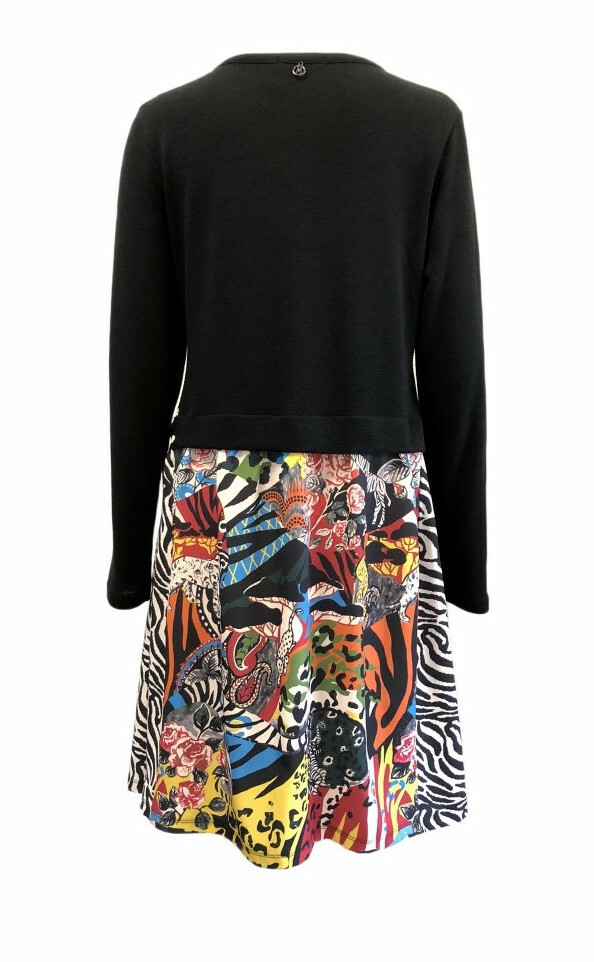 Maloka: Jungle Party Abstract Art Mixed Media Sweater Dress