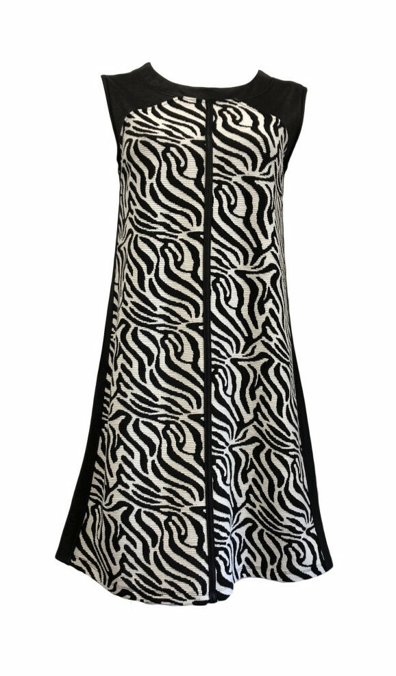 Maloka: Zebra Safari Sleeveless Flared Dress