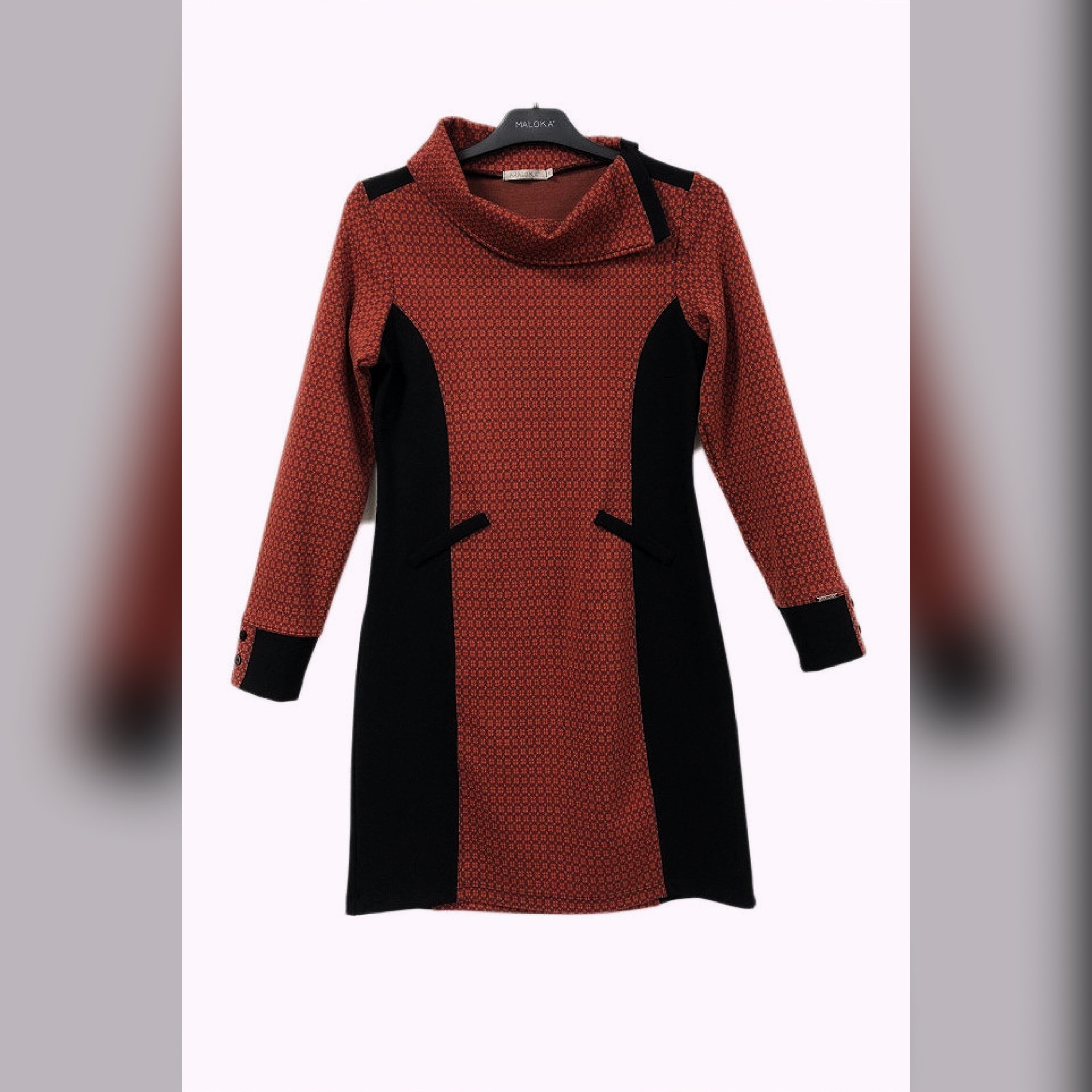 Maloka: Sedona Rock Jacquard Contrast Dress