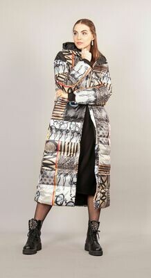 Simply Art Dolcezza: Black Butterfly Poetic Metaphor Art Long Puffer Coat Simply Art Dolcezza: Black Butterfly Poetic Metaphor Art Long Puffer Coat