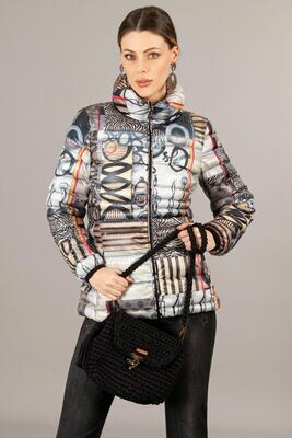 Simply Art Dolcezza: Black Butterfly Poetic Metaphor Art Short Puffer Coat Simply Art Dolcezza: Black Butterfly Poetic Metaphor Art Short Puffer Coat