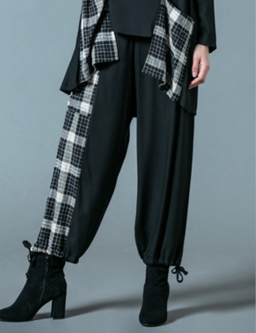 G!oze France: Play Checkerboard Asymmetrical Culotte Pant G_EPERVIER