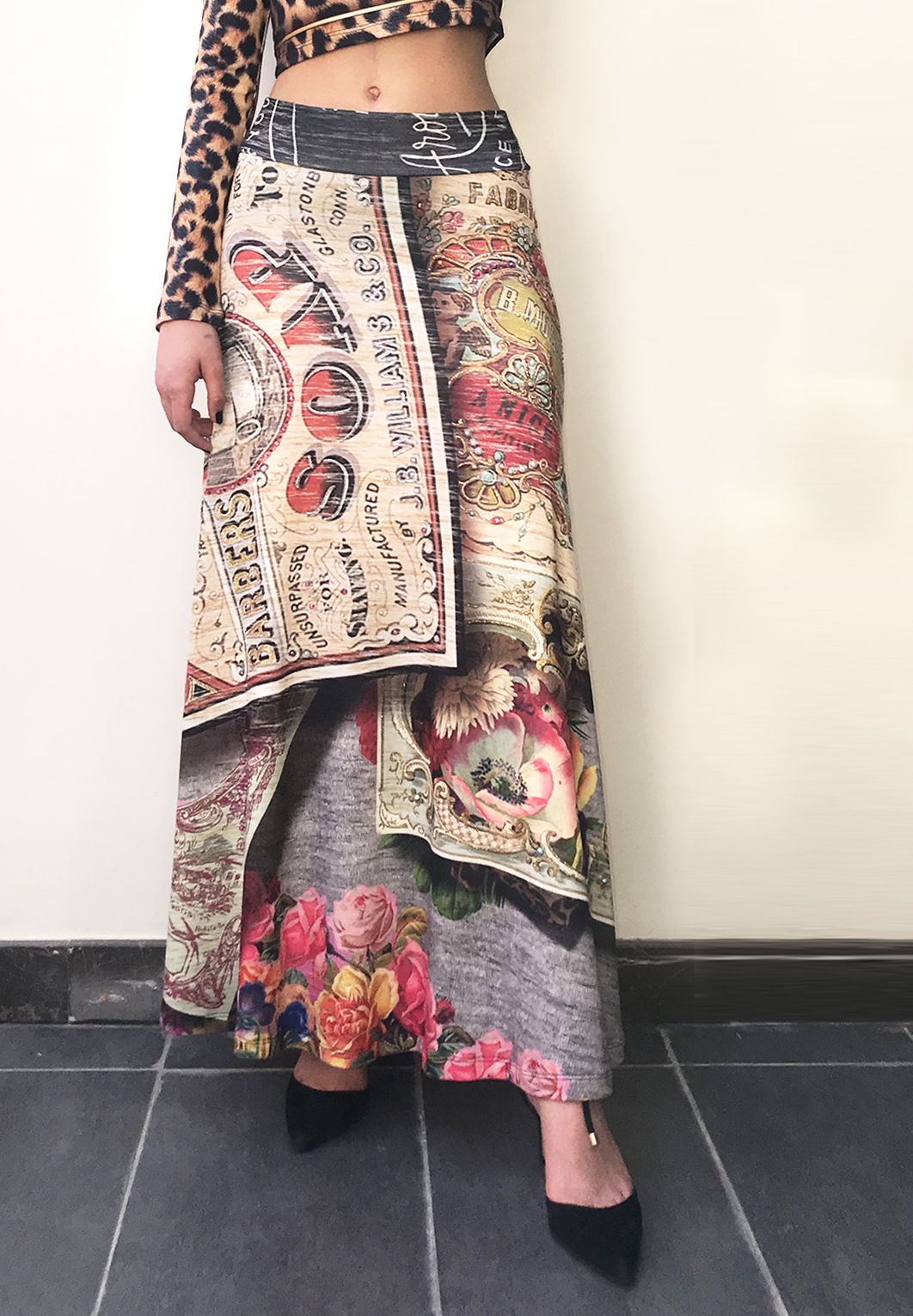 IPNG: Label Longings Pink Rose Illusion Gypsy Skirt IPNG_LBSKL-067