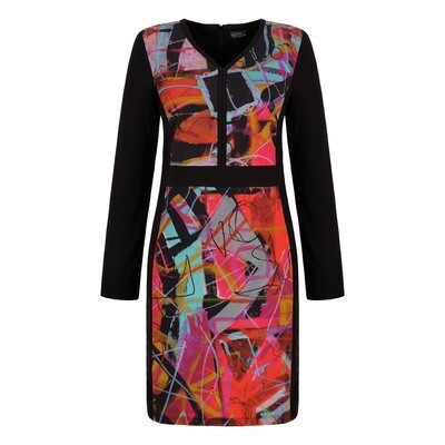 Simply Art Dolcezza: Red 3 Graffiti Abstract Art Fitted Dress