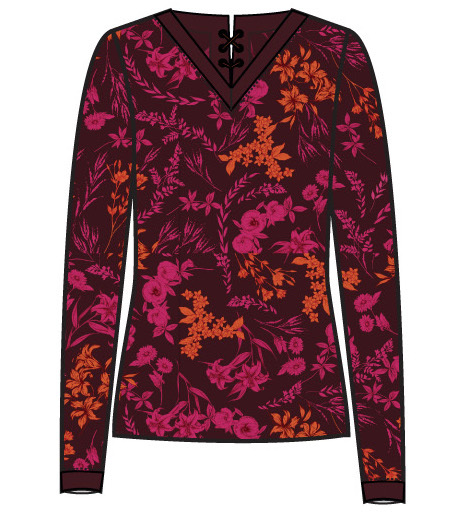 Paul Brial: Indian Summer Abstract Art Bow Tied Back Top