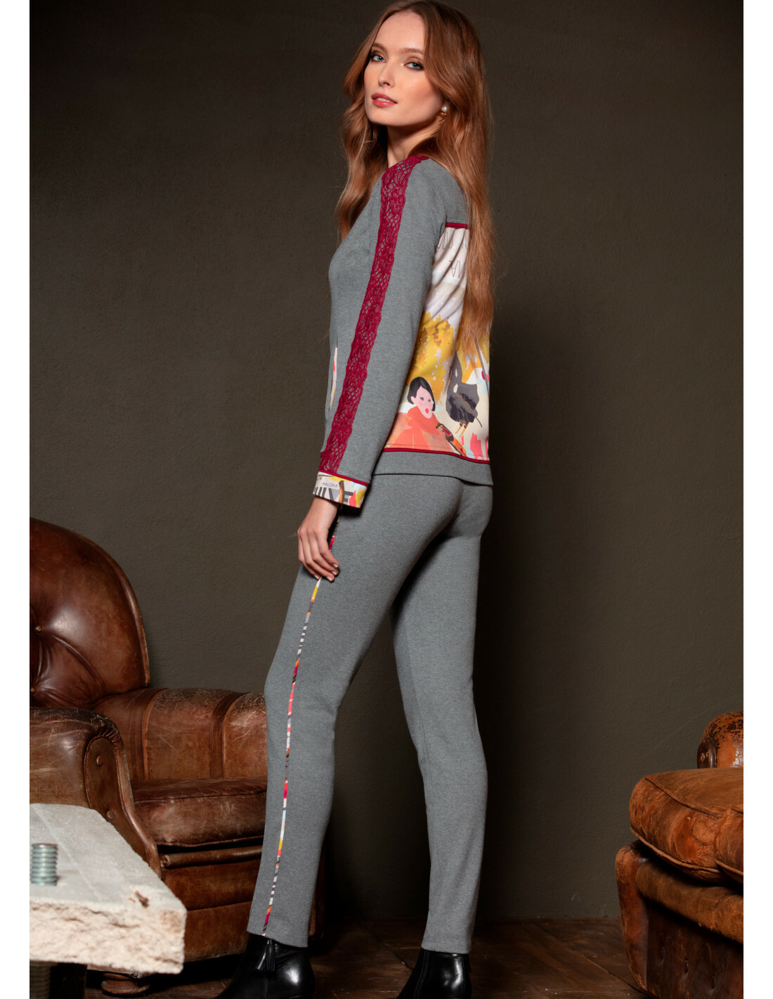 Maloka: My Pink Skis Abstract Art Zip Up Jacket