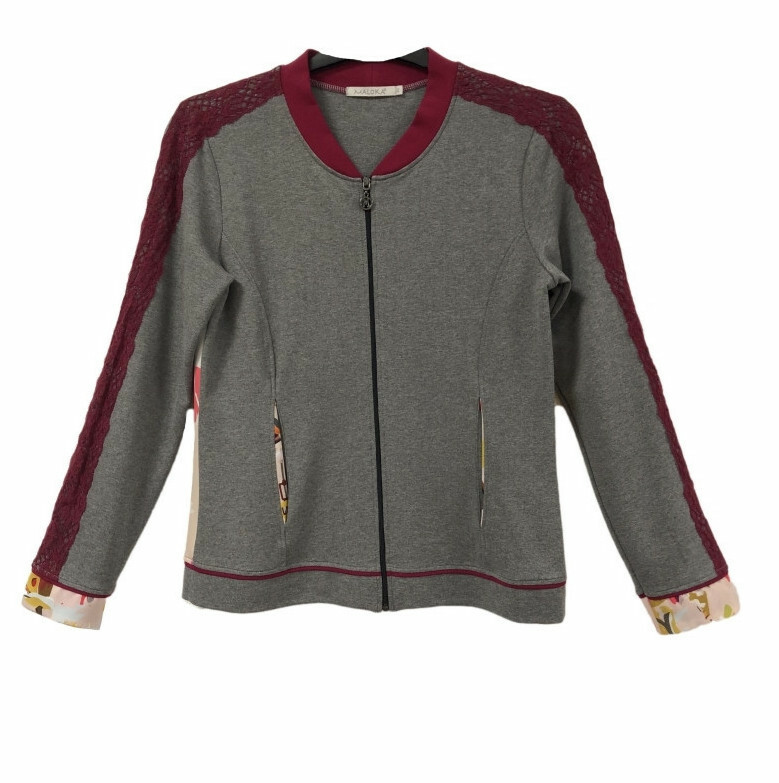 Maloka: My Pink Skis Abstract Art Zip Up Jacket