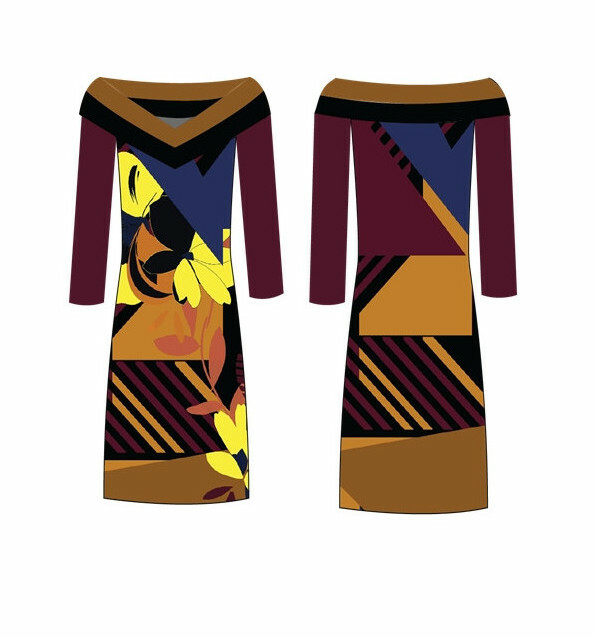 Paul Brial: Mansion Inspiration Abstract Art dress