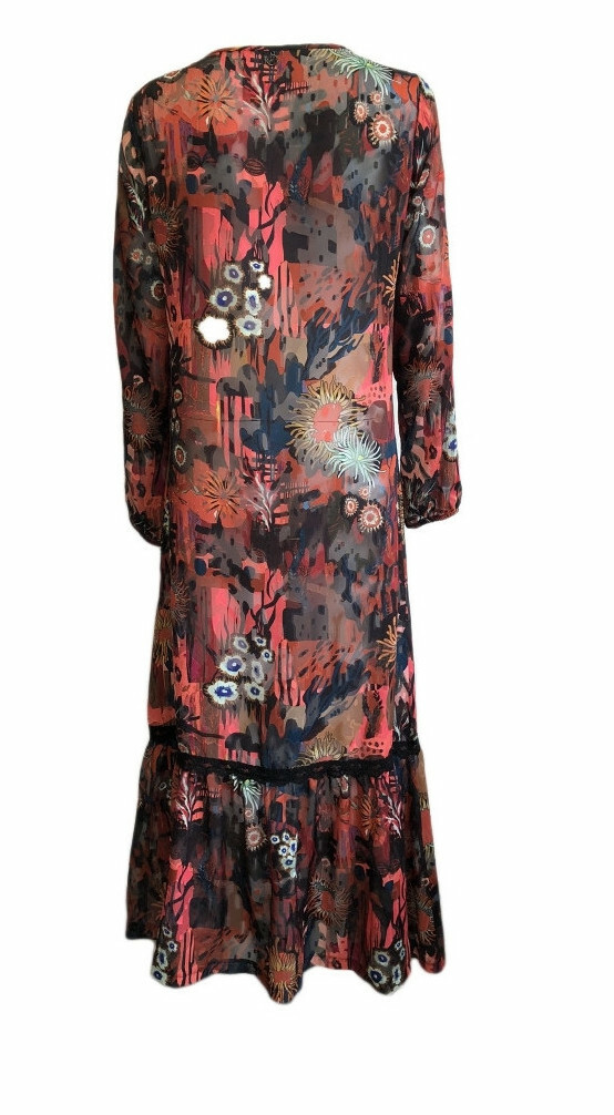 Maloka: Sedona Rock Abstract Art Long Lounge Dress