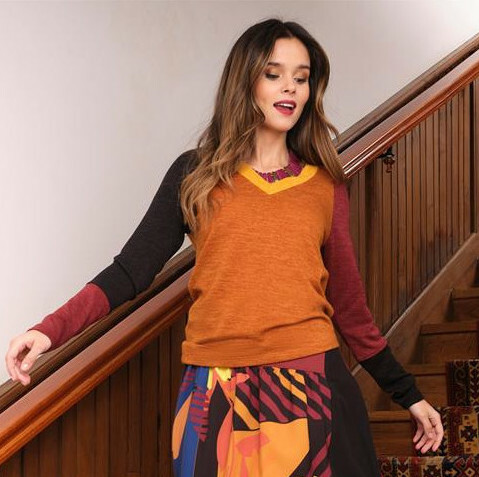 Paul Brial: Mansion Inspiration Asymmetrical Colorblock Sweater (Few Left!) PB_ASYM_GRAPH_SWEATER