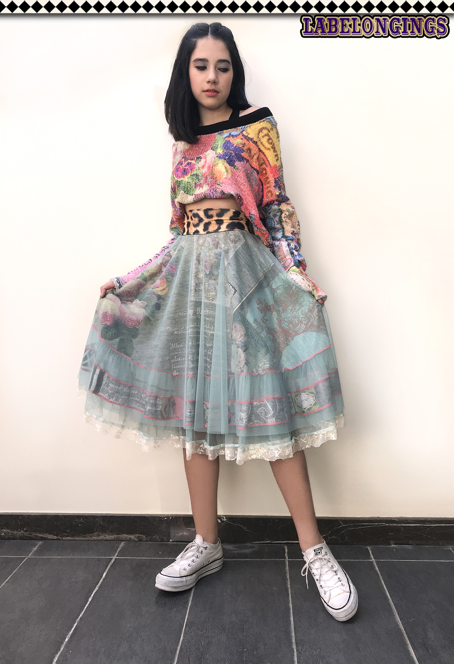 IPNG: Label Longings Layered Inscripted and Jeweled Illusion Skirt (Some Ship Immed!)