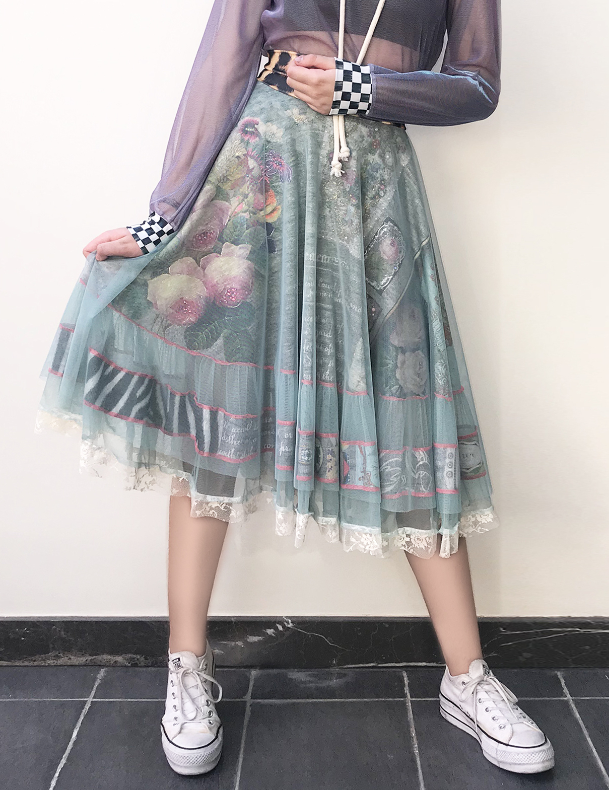 IPNG: Label Longings Layered Inscripted and Jeweled Illusion Skirt (Some Ship Immed!)
