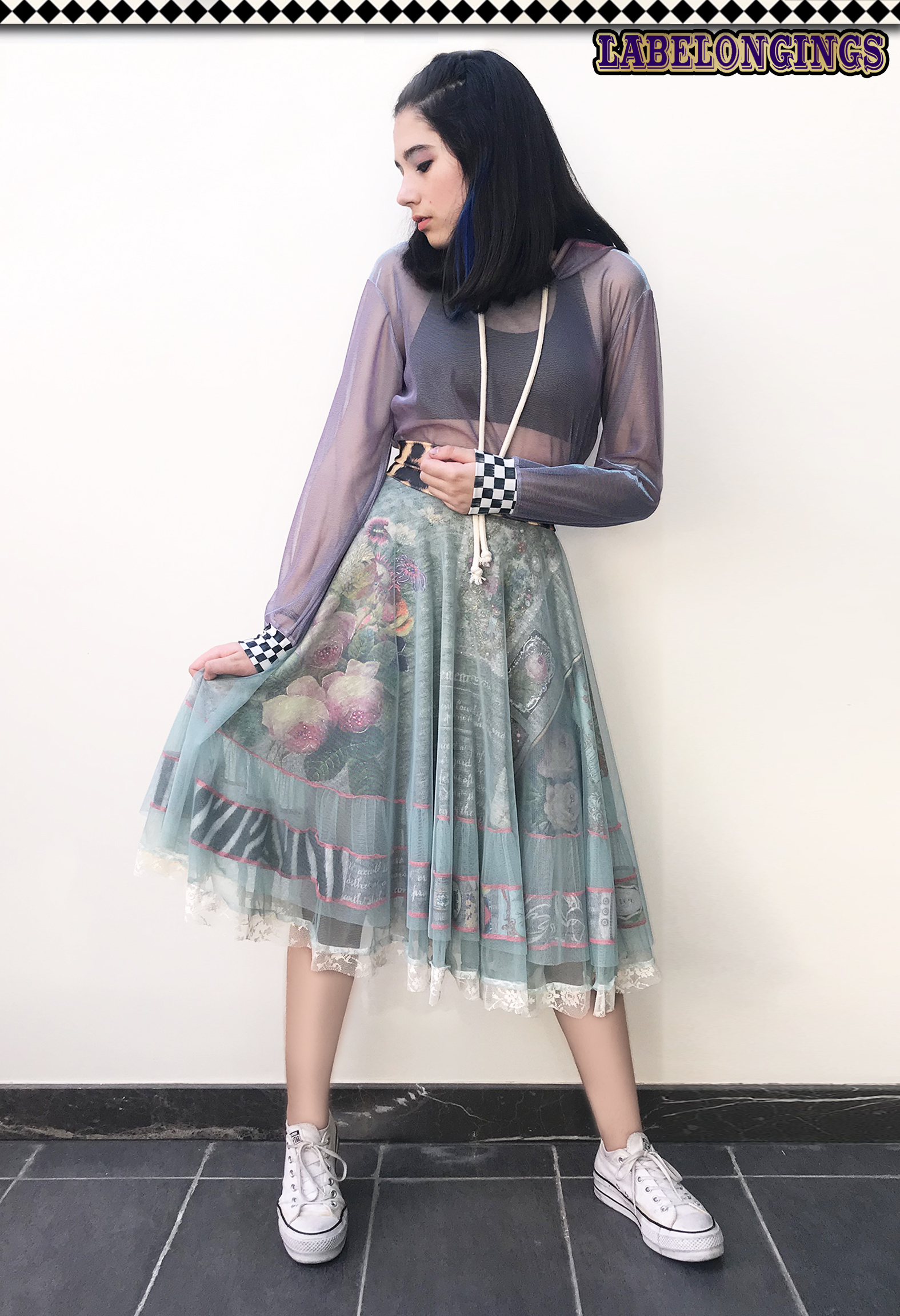 IPNG: Label Longings Layered Inscripted and Jeweled Illusion Skirt (Some Ship Immed!)