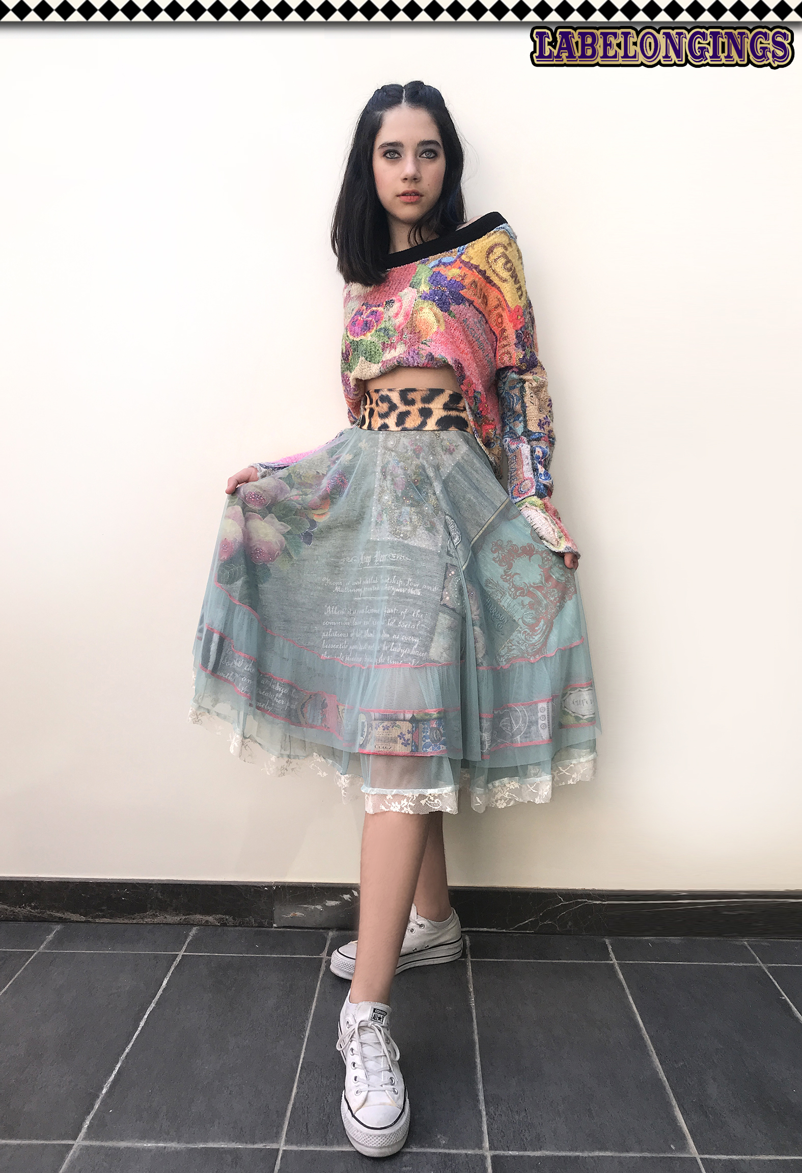 IPNG: Label Longings Layered Inscripted and Jeweled Illusion Skirt (Some Ship Immed!)