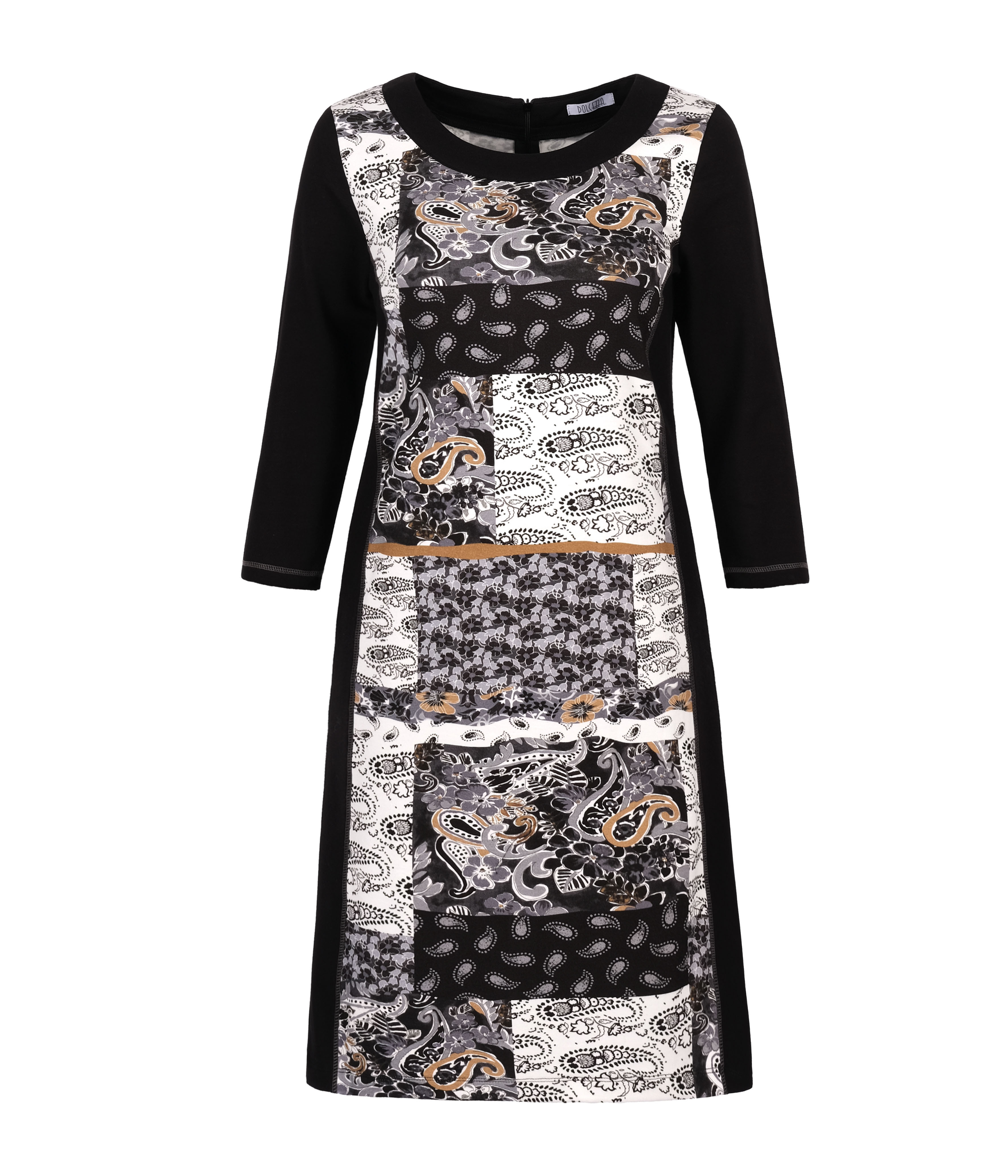 Dolcezza: Graphic Patchwork Colorblock Dress (2 Left!) Dolcezza_70116_N