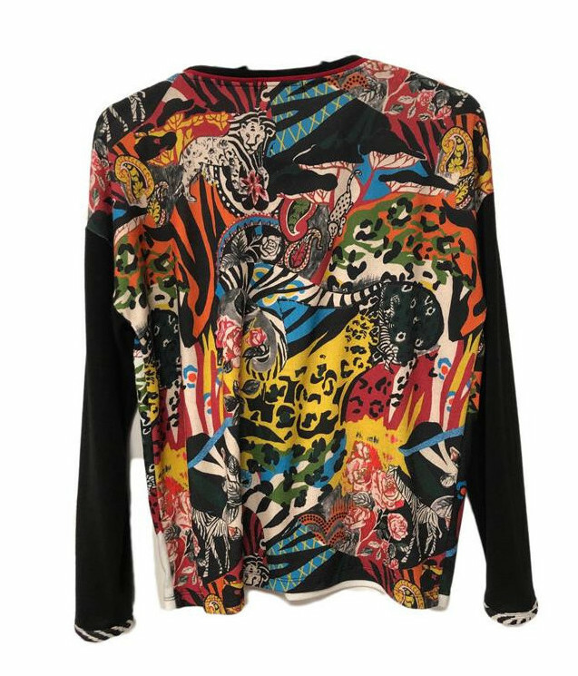 Maloka: Tiger Abstract Art Flared Sweater