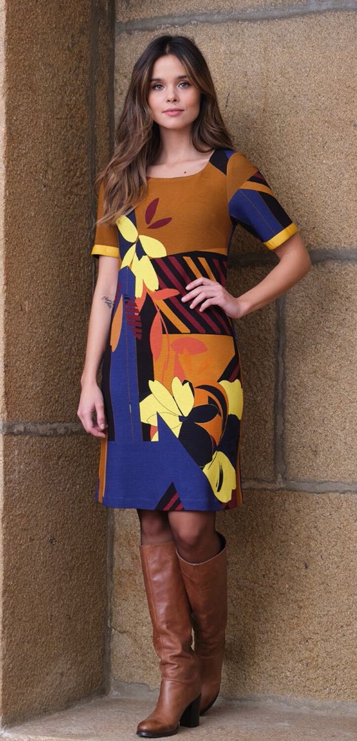 Paul Brial: Mansion Inspiration Short Sleeve Abstract Art Dress SOLD OUT