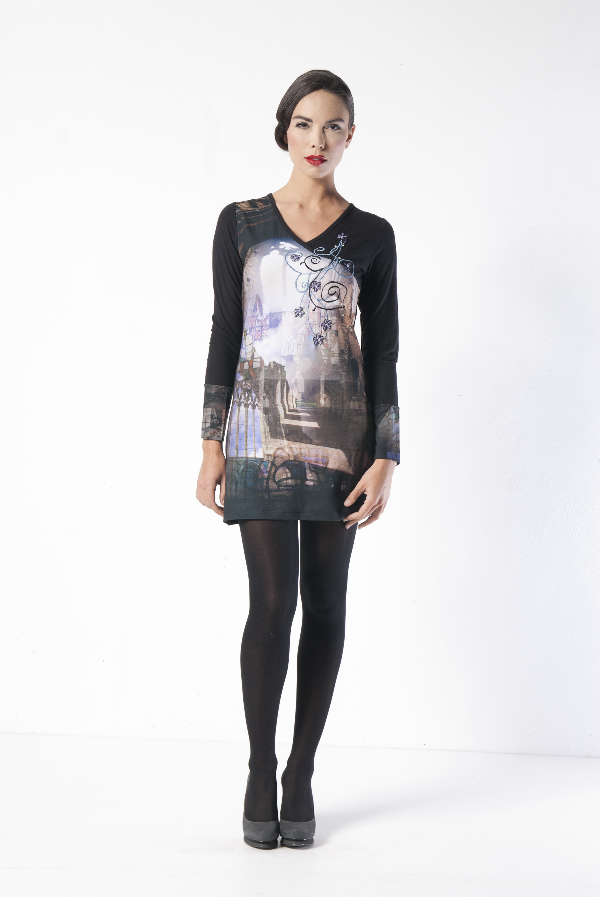 Les Fees Du Vent Couture: Notre Dame Cathedral Mini Dress/Tunic