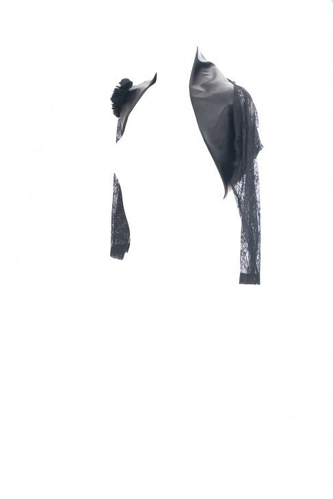 Les Fees Du Vent Couture: Exquisite Crystal Faux Leather & Lace Bolero (One of a Kind!)