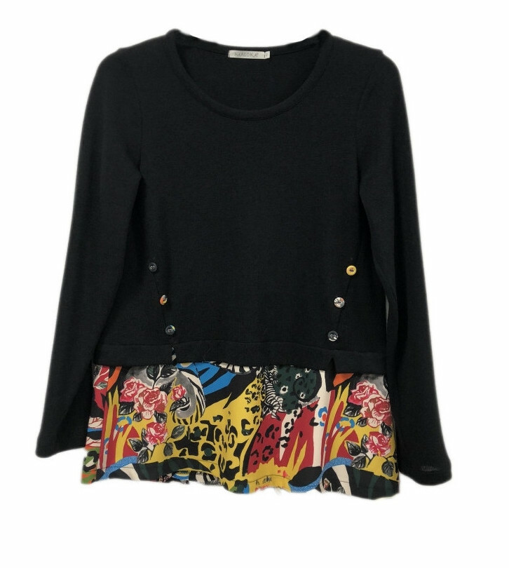 Maloka: Tiger Asymmetrical Art Flared Sweater