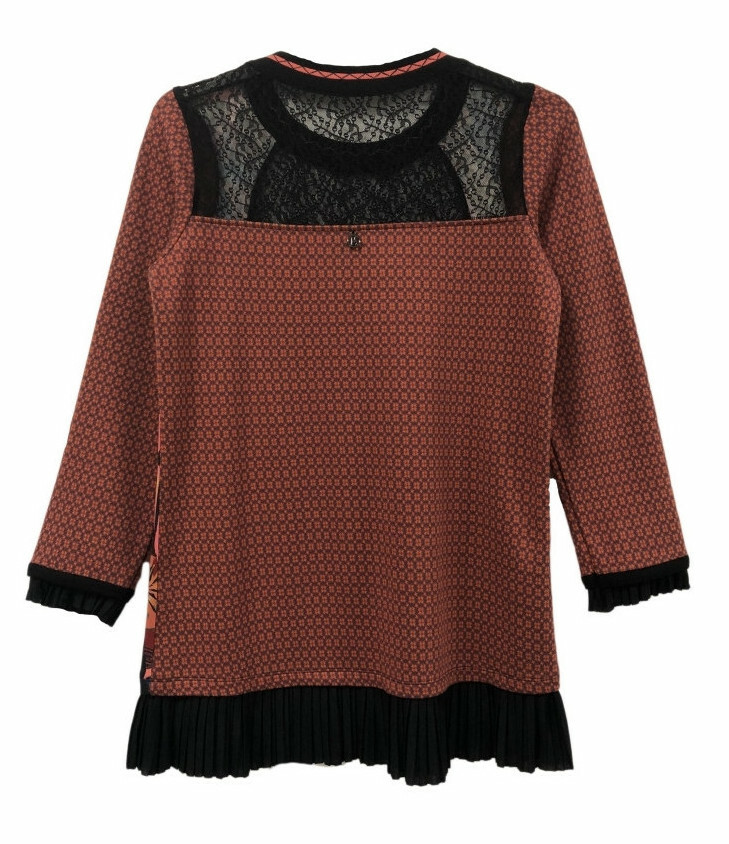 Maloka: Sedona Rock Abstract Art Ruffled Tunic