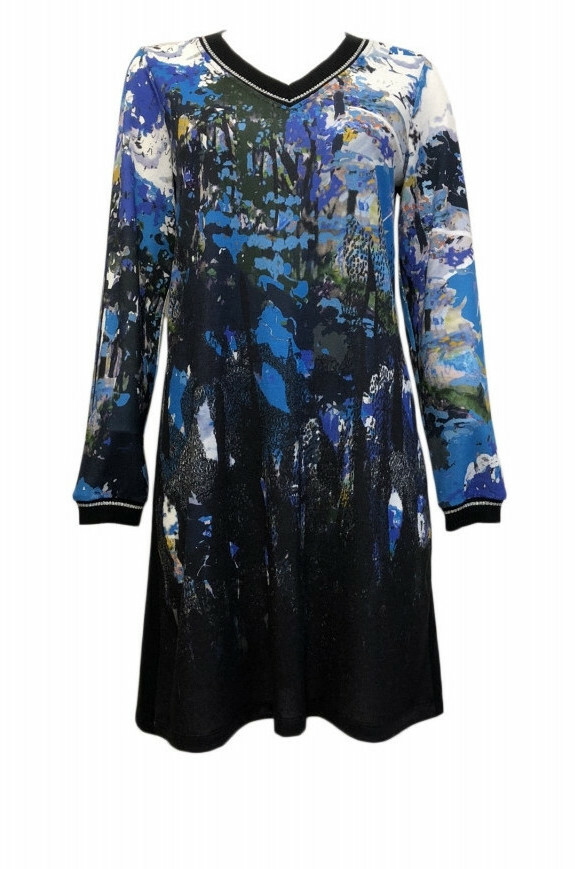 Maloka: Blue Beauty Abstract Art Sweater Dress/Tunic SOLD OUT MK_BLAKE