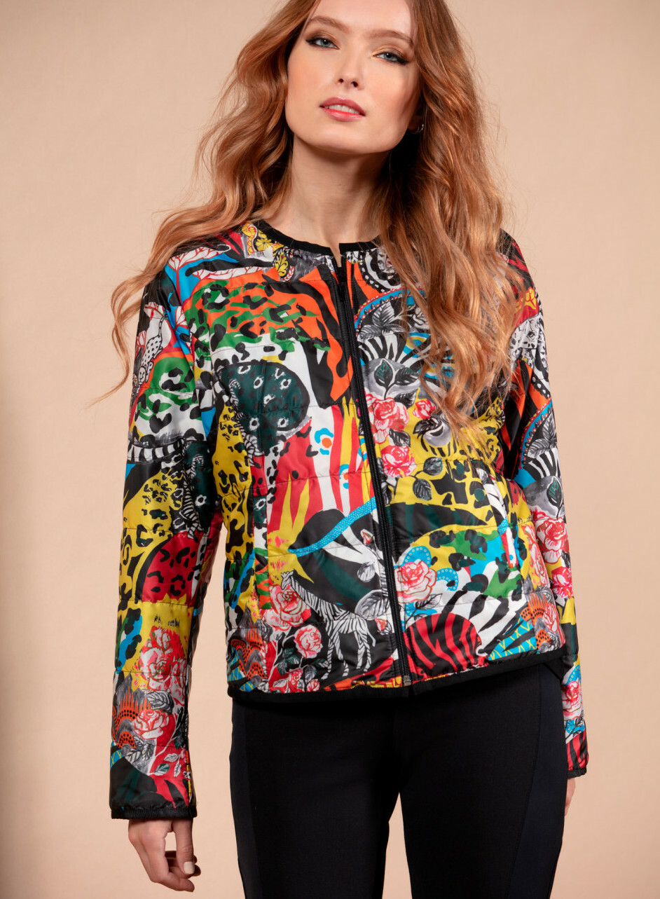 Maloka: Tiger Abstract Art Puff Jacket MK_GORETTE