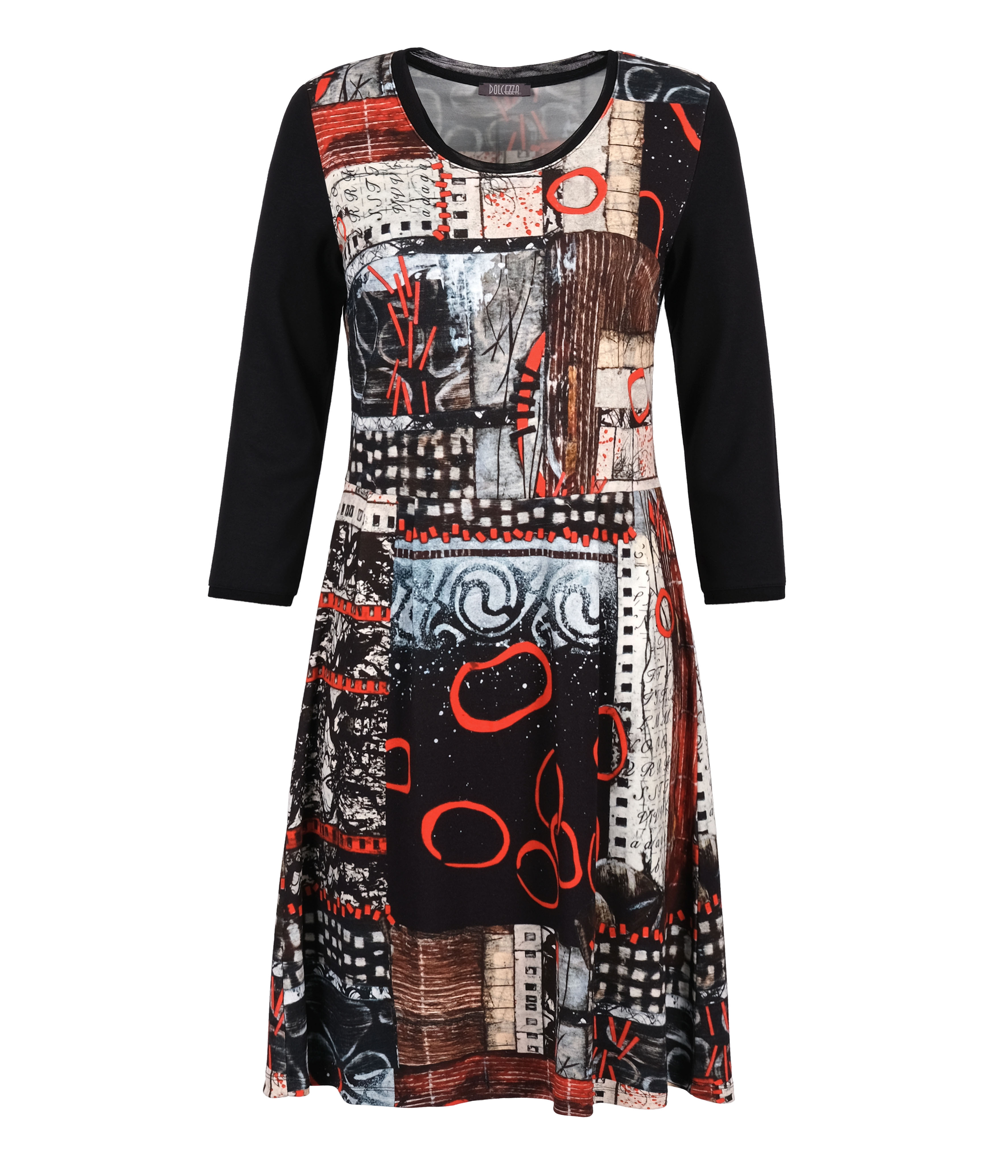 Simply Art Dolcezza: Rising Up In Color Flared Abstract Art Dress (1 Available at Special Price!) Dolcezza_SimplyArt_70715_N