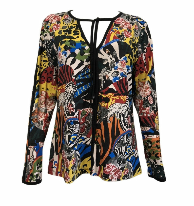 Maloka: Tiger Party Keyhole Blouse