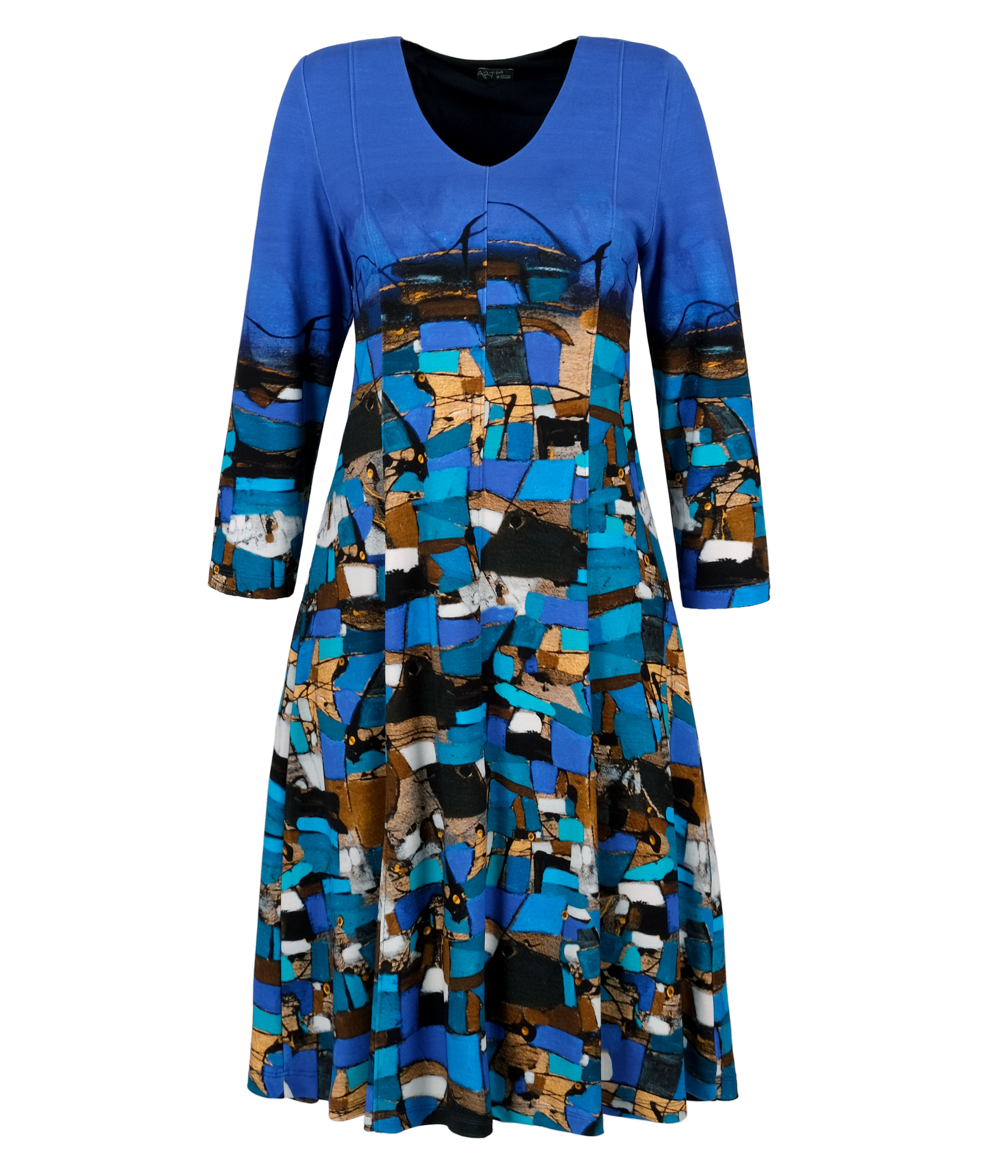 Simply Art Dolcezza: Puente Azul Abstract Art Flared Dress (1 Available at Special Price!) Dolcezza_SimplyArt_70683